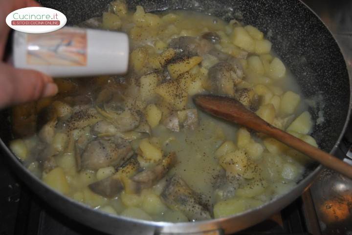 Patate e carciofi preparazione 4