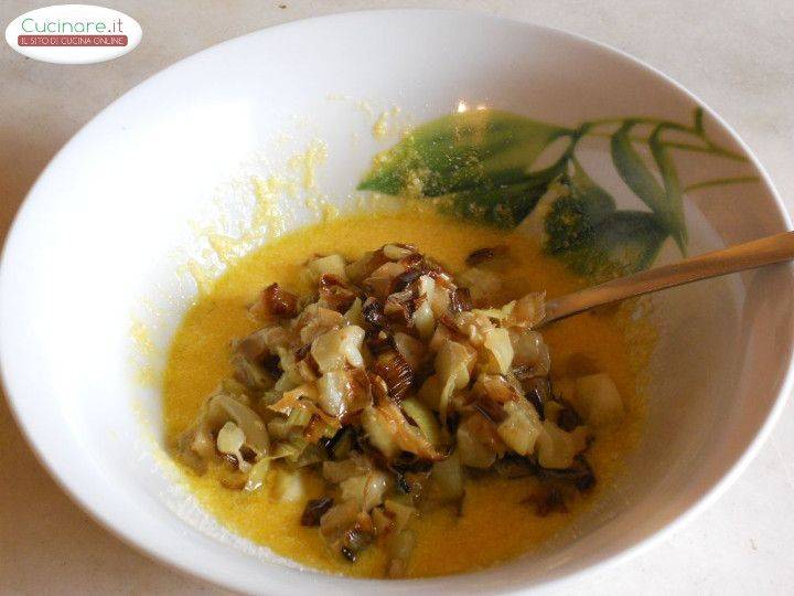 Peperoni ripieni con Melanzane, Zucchine e Ricotta salata preparazione 8