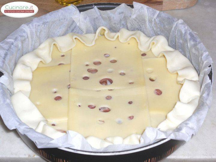 Quiche al Cavolfiore con Dragoncello, Emmenthal e Pancetta preparazione 12