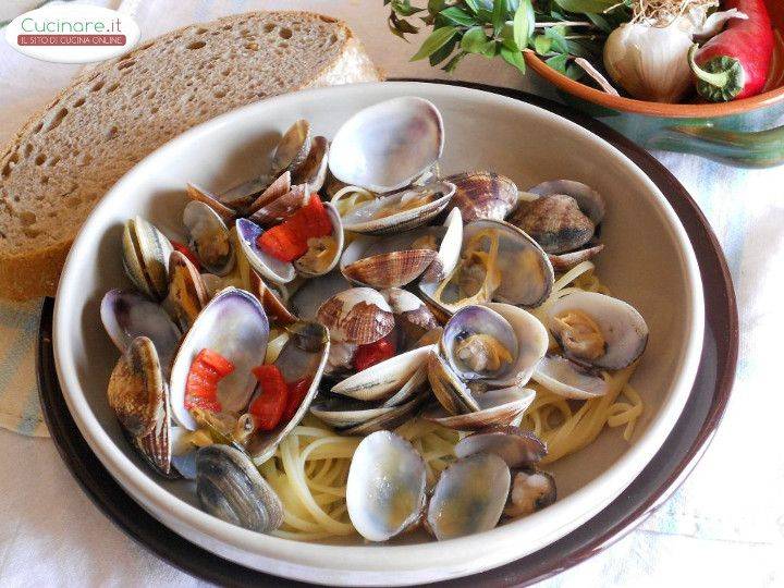 Vongole veraci in salsa di Mirto e Vermentino con Trenette preparazione 10