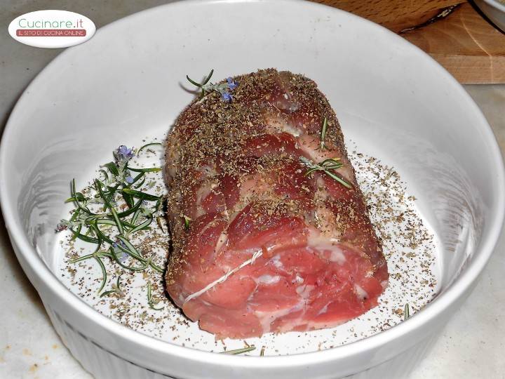 Arrosto con cuori di Carciofo preparazione 2