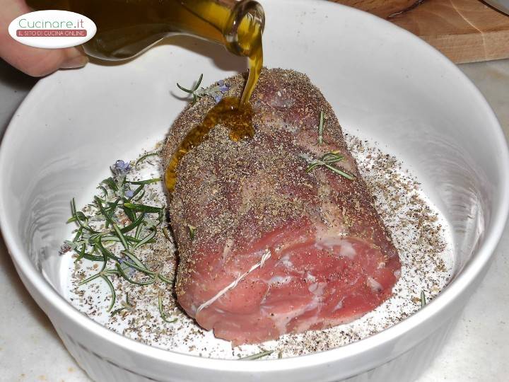 Arrosto con cuori di Carciofo preparazione 4