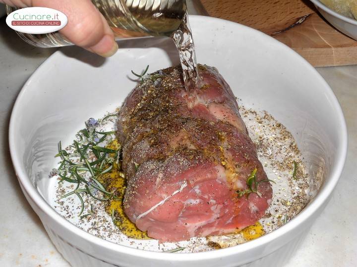 Arrosto con cuori di Carciofo preparazione 5