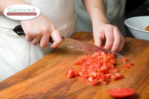 Bruschette con Capesante al Bacon e Caponata di Cavolfiore e Pomodorini preparazione 5