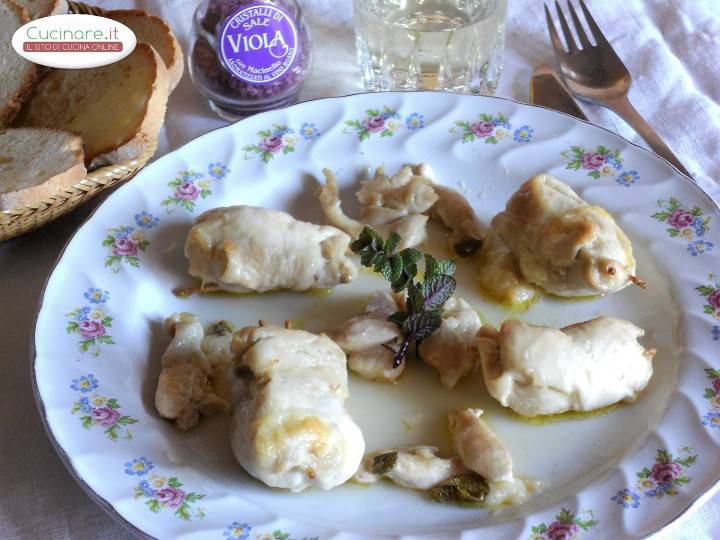 Fagottini di Pollo con Menta e Scamorza preparazione 10