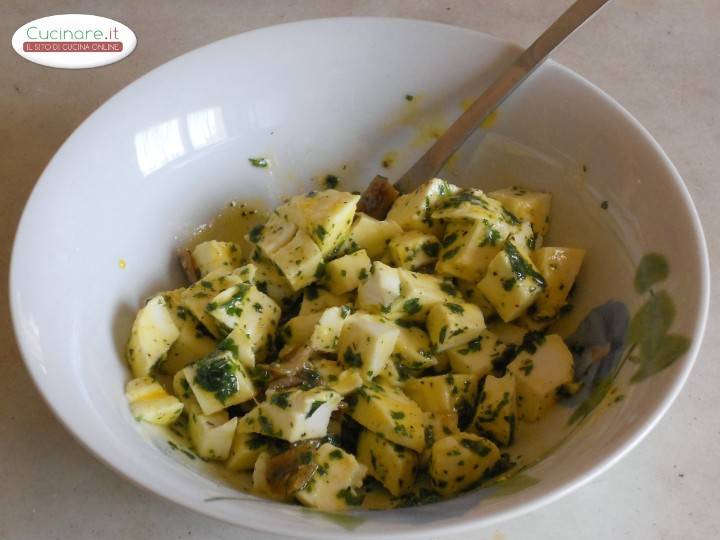 Pappardelle con Mozzarella e Acciughe preparazione 5