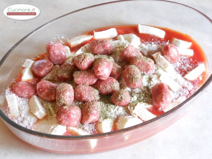 Pasta al forno con Bocconcini di Salsiccia preparazione 5