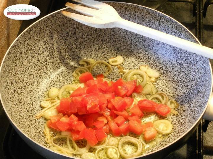 Pasta con Verdure, Pinoli e Persico preparazione 1