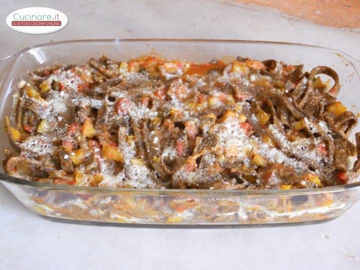 Pizzoccheri al forno con Sugo Vegetariano preparazione 7