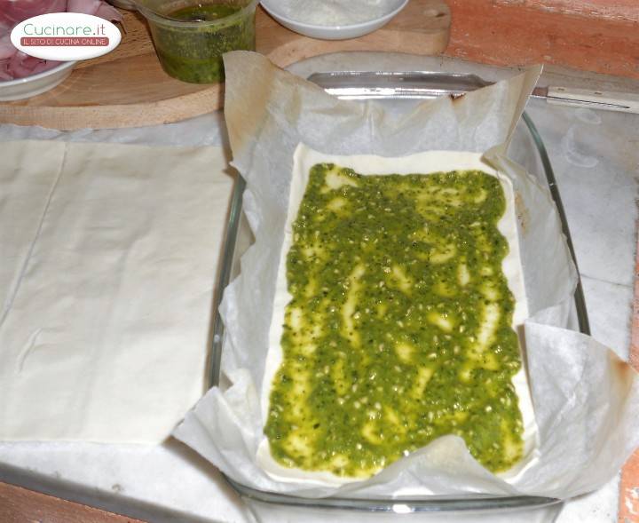 Sfogliata rustica al Pesto Genovese preparazione 2