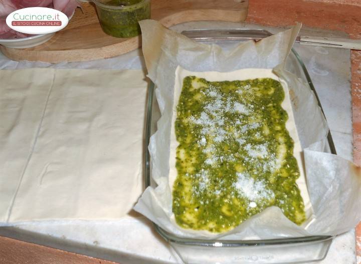 Sfogliata rustica al Pesto Genovese preparazione 3