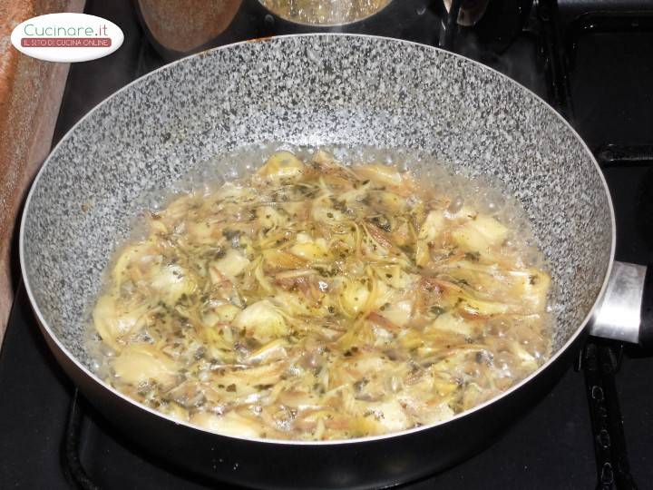 Strappatelle con Carciofi e Pesce Spatola preparazione 4