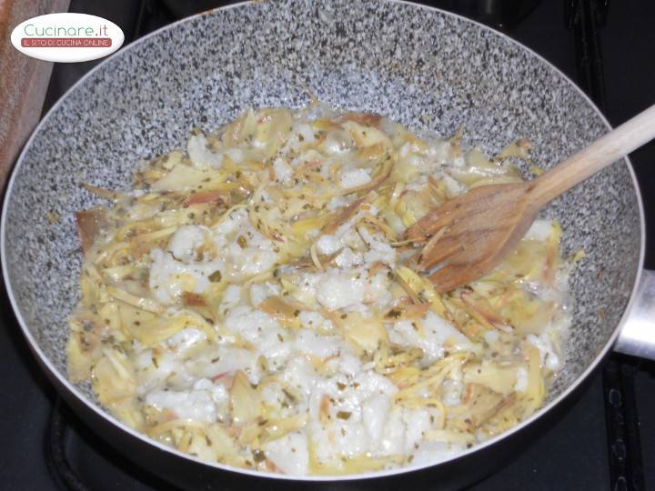 Strappatelle con Carciofi e Pesce Spatola preparazione 7