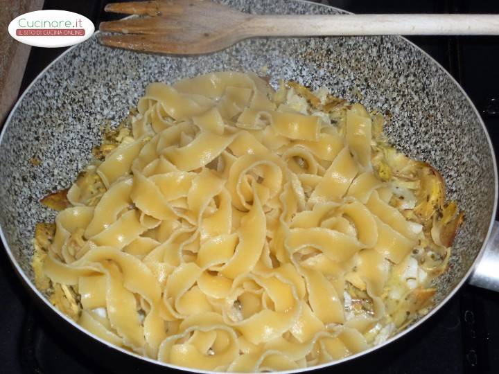 Strappatelle con Carciofi e Pesce Spatola preparazione 8