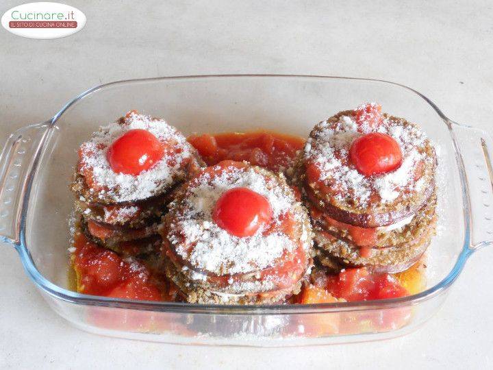 Torrette di Melanzane con Pane nero e Mozzarella preparazione 16