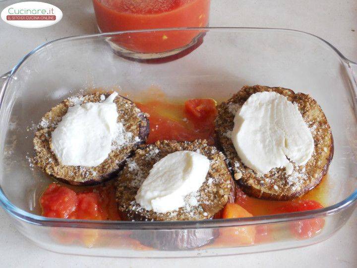 Torrette di Melanzane con Pane nero e Mozzarella preparazione 10