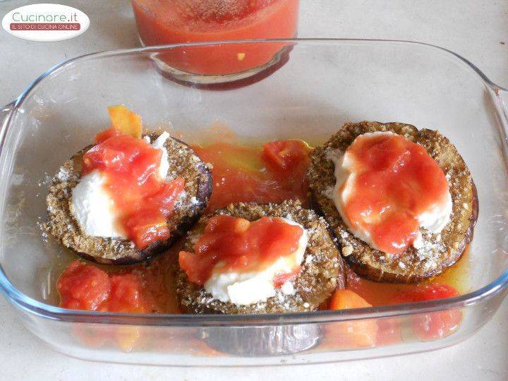 Torrette di Melanzane con Pane nero e Mozzarella preparazione 11